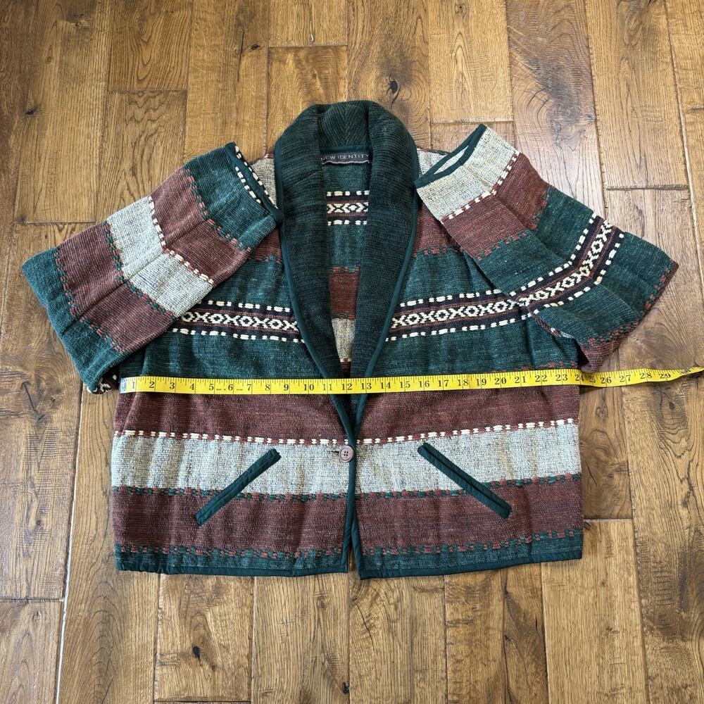 Vintage New Identity Jacket Tapestry Blazer Aztec Striped Womens Sz XL - Picture 4 of 5